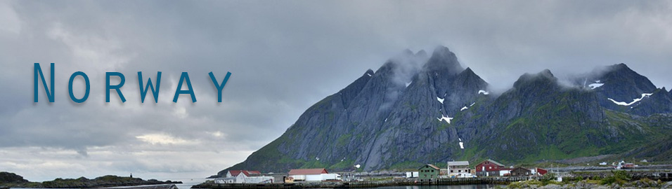 Norwegian mountains overlooking a village